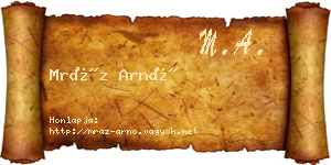 Mráz Arnó névjegykártya